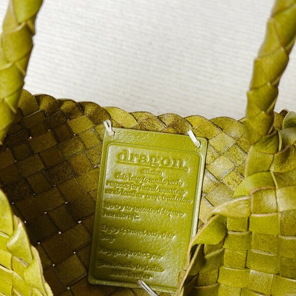 DRAGON DIFFUSION mini Rosanna leather tote bag in Bamboo Green New - Picture 10 of 10
